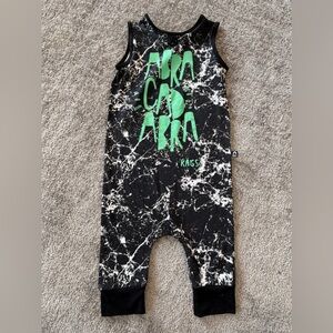 🌶️ Rags Black and White Marble Romper. Size 3/4